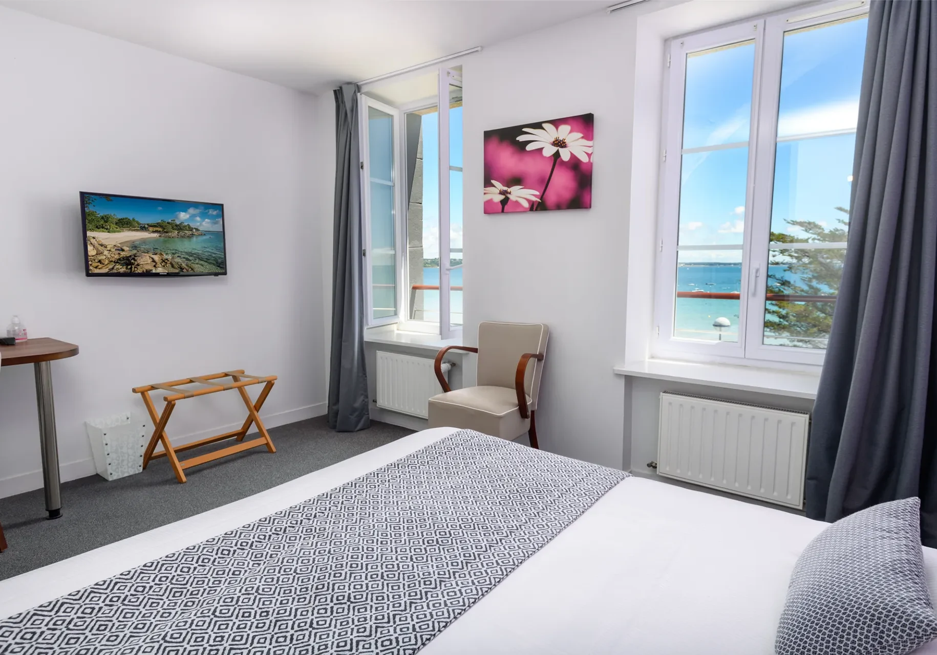 Chambre d'hôtel avec vue mer à Fouesnant