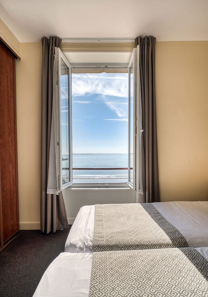 Hôtel vue mer en Finistère Sud - chambre twin beds à Fouesnant